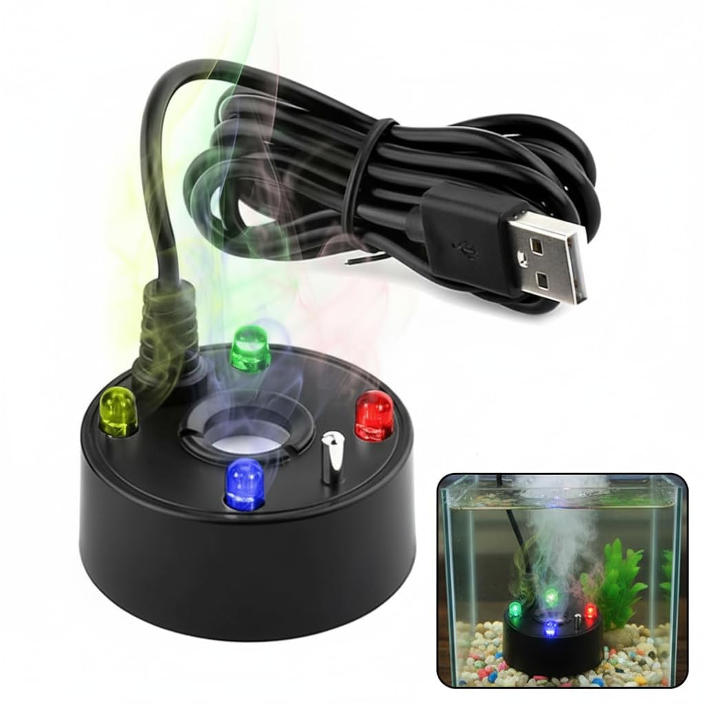 Terrarium Fogger Ultrasonic - 新しい 2026 5V USB 水族館エアポンプ噴水バブルジェネレータースプレーヤー水槽煙効果バブラー水生ペットアクセサリーホット