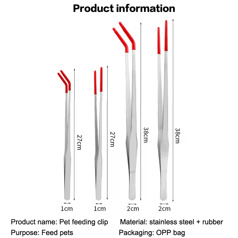 ステンレス製爬虫類用給餌トング ゴムチップ付き 直線・曲線型 - Feeding Tong Stainless のレビューと価格