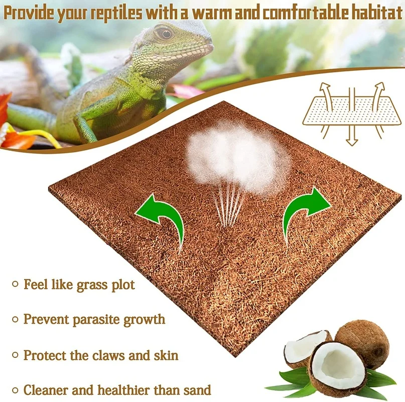 爬虫類用カーペット 天然ココナッツ繊維コアマット ペット用テ - Substrate Coconut Fiber のレビューと価格