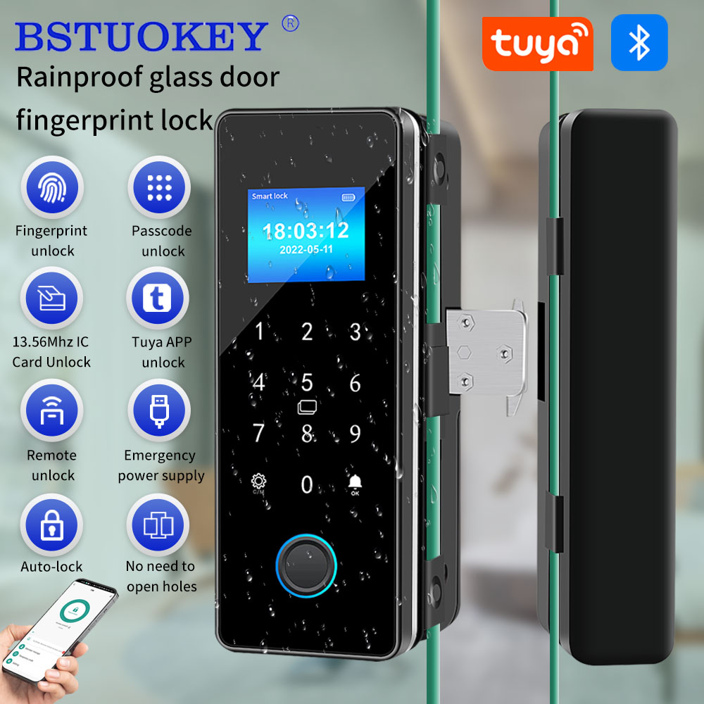 防水電子引き戸ロック,スマート指紋ロック,Bluetooth - Glass Door Hinge のレビューと価格
