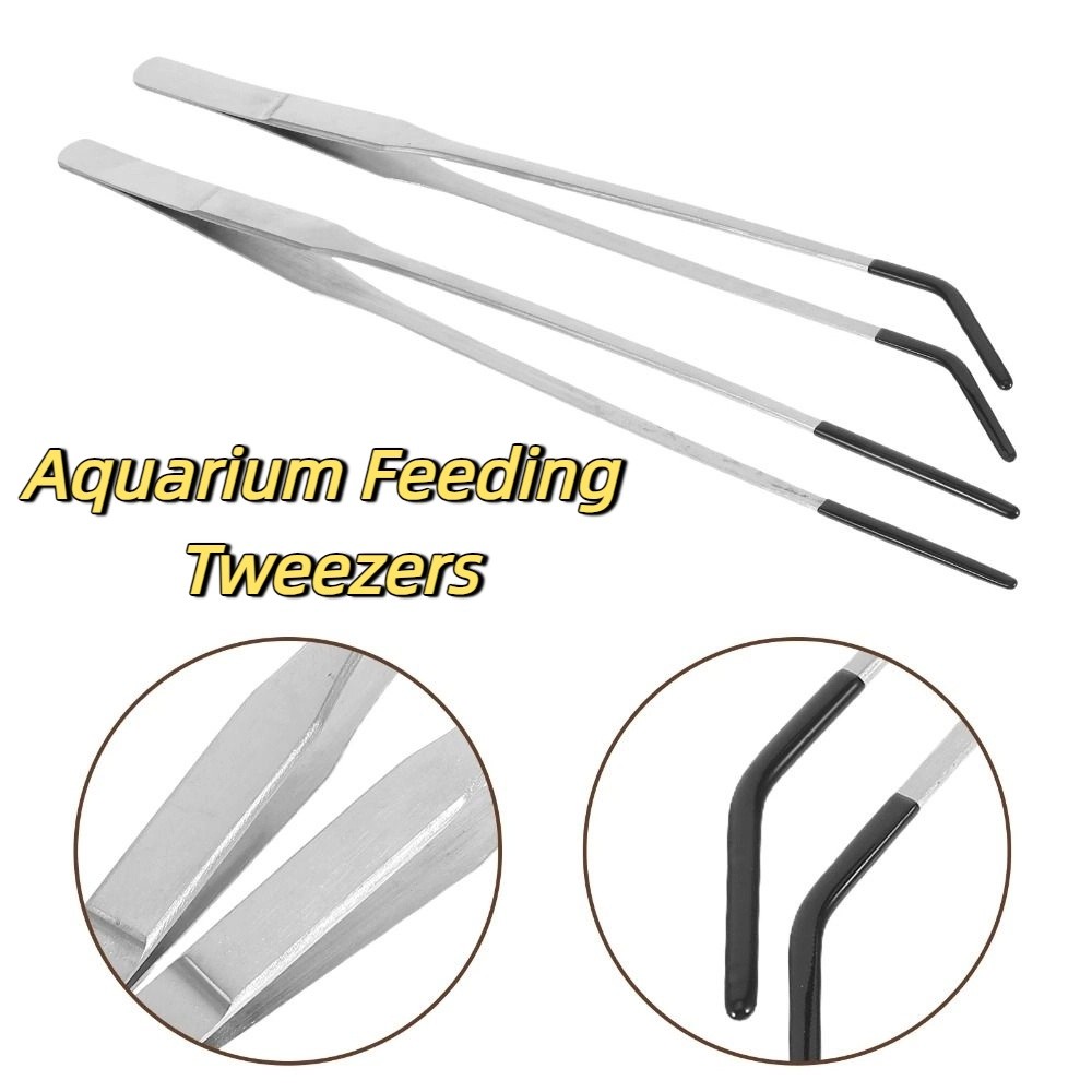 2個入り ステンレス製 アクアリウム用餌やりピンセット 滑り - Feeding Tong Stainless のレビューと価格