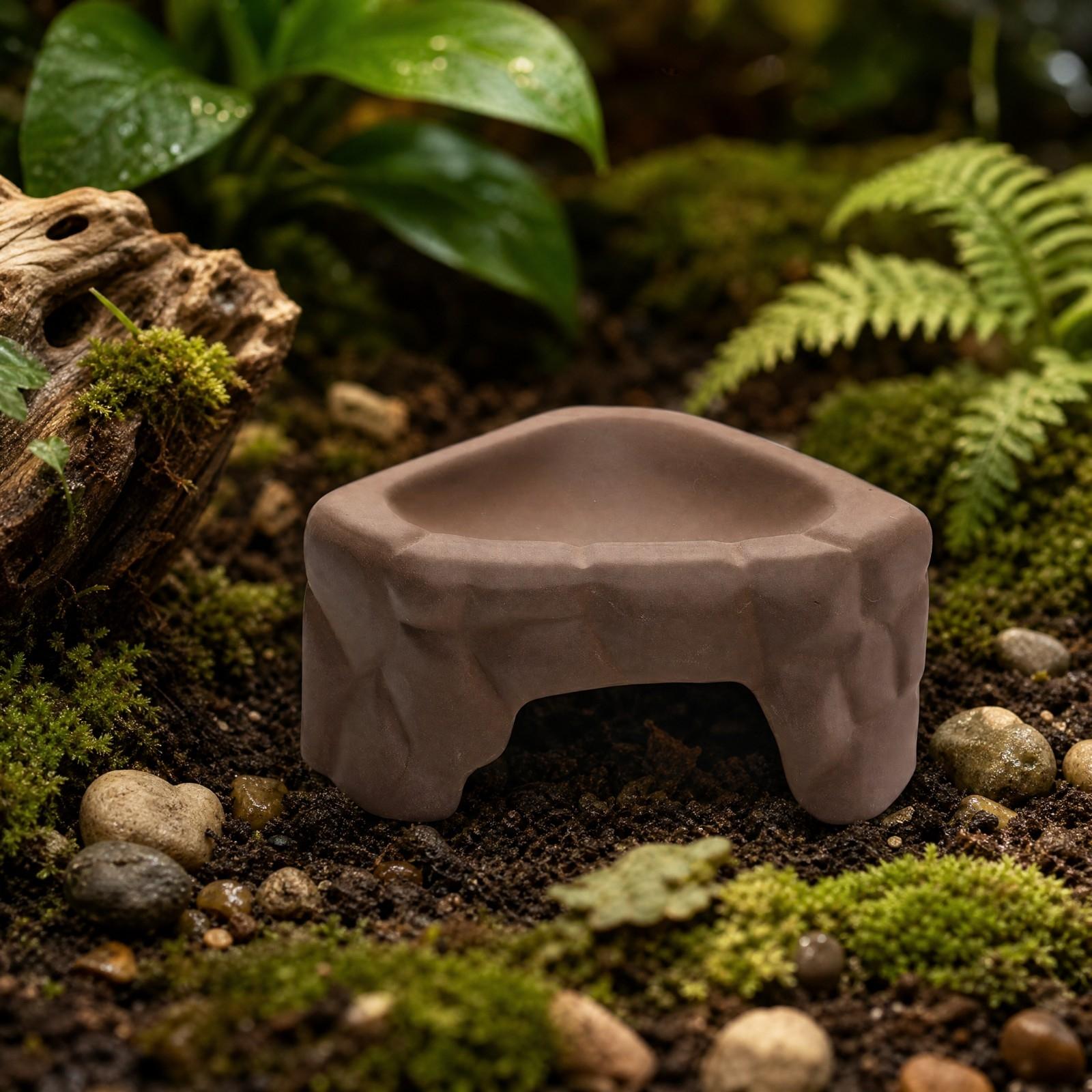 爬虫類用給餌台 セラミック製 アーチ型隠れ家付き テラリウム - Hide Cave Ceramic のレビューと価格