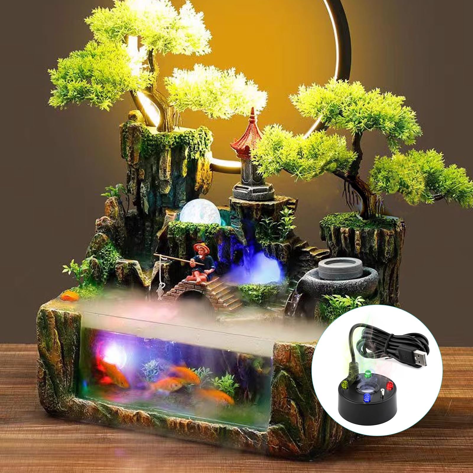 新しい 2026 5V USB 水族館エアポンプ噴水バブルジ - Terrarium Fogger Ultrasonic のレビューと価格