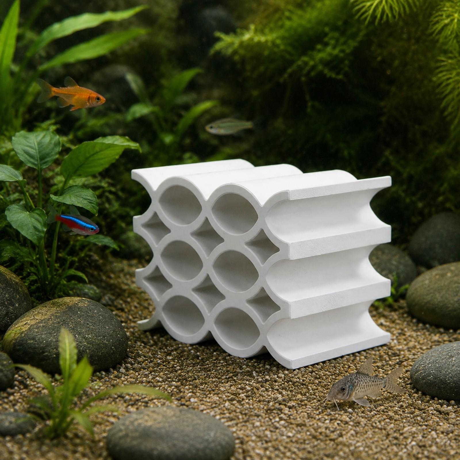 水草水槽用の、中空の通路が付いた、小型の水中装飾品。魚の繁殖 - Hide Cave Ceramic のレビューと価格